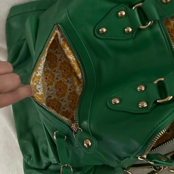 💚 Emma Fox - Kelly Green Genuine Leather handbag - Picture 8 of 12
